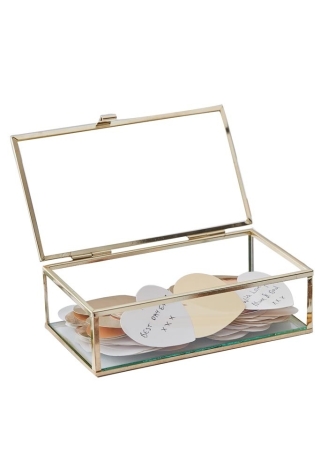 Ginger Ray GO-114 Gold Wedding Gästebuch Glas Sarg