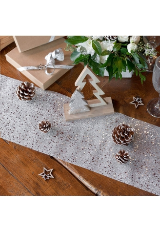 Santex Silber Glitter Tischläufer