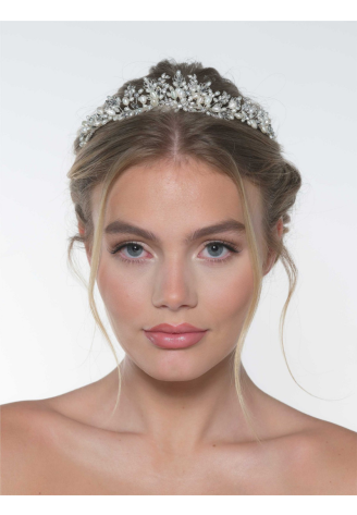 Poirier Tiara BB-285 – Silber | Strass & Süßwasserperlen ()