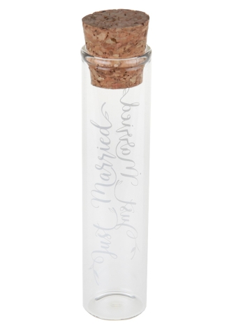 Glasröhrchen mit Korken Just Married (10cm) ()