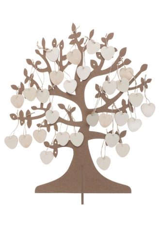 Wunschbaum mit Holzherzen (50 Stück) ()