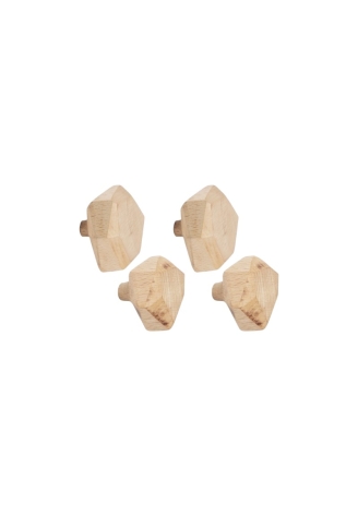 Leeff 18057 Holzhaken Wout, Set mit 4 Braun ()