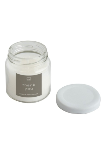 Leeff 18613 Glas-Kerze S Thank you Weiß ()