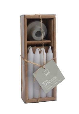Leeff 18625 Mini-Kerzen Geschenkset Maartje Grau ()