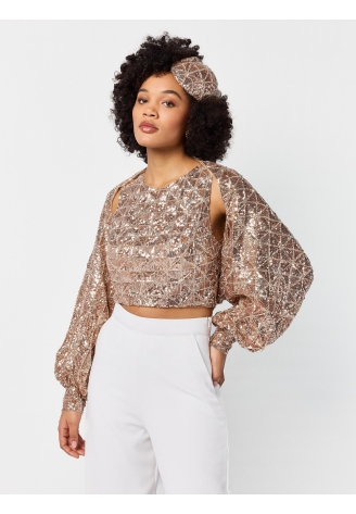 Poirier T-75424 Top | Pailletten