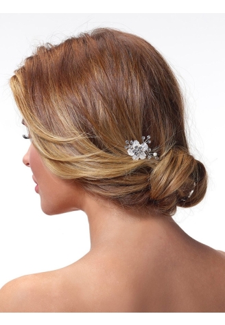Poirier Haarkamm Hochzeit BB-420 Silber ()