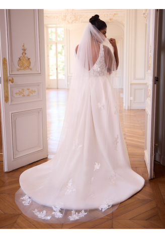 Bianco Evento S529 – Brautschleier aus Tüll, elfenbeinfarben, 250 cm ()