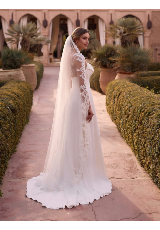 Bianco Evento S534 – Brautschleier aus Tüll in Ivory, 170 cm ()