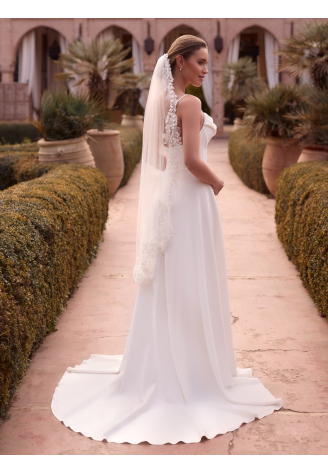 Bianco Evento S538 – Brautschleier aus Tüll, ivory, 110 cm ()