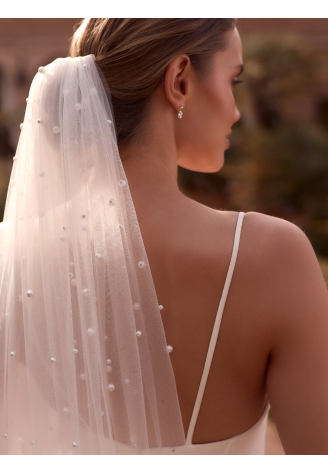 Bianco Evento S544 – Brautschleier aus weichem Tüll, Ivory, 200 cm