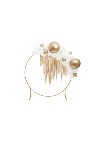 PartyDeko Gold Backdrop Frame Kreis, 2m