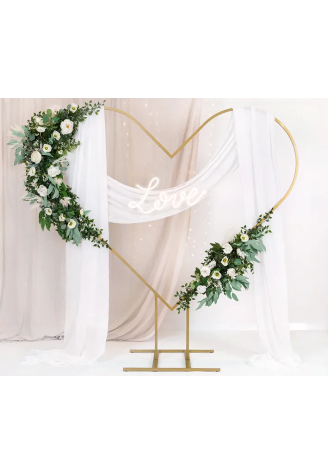 PartyDeko Herz Backdrop Gold