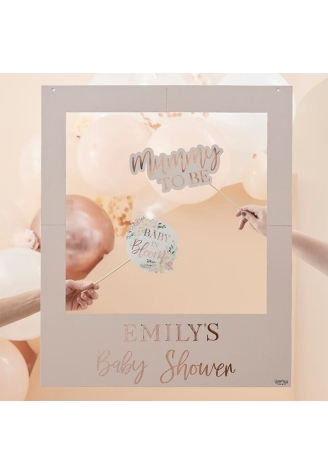 Ginger Ray BL-113 Floral Baby Shower Fotokabinenrahmen ()