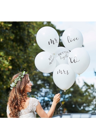 Ginger Ray BR-374 Botanical Wedding Ballons Weiß