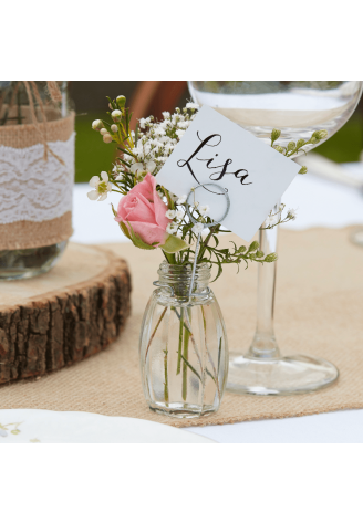 Ginger Ray CW-225 Rustic Country Hochzeit Tischkartenhalter Glas ()