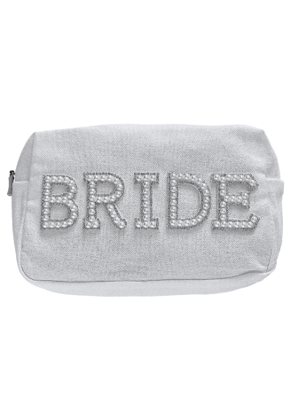 Ginger Ray HEN-121 Bride Schminktasche Perlen Weiß