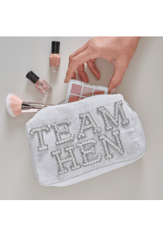 Ginger Ray HEN-122 Team Hen Schminktasche Perlen Weiß ()