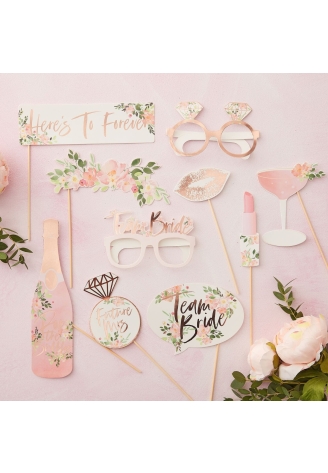 Ginger Ray FH-210 Floral Hen Photobooth Requisiten ()