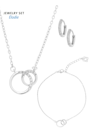 Poirier JS-001 Brautschmuck Set Élodie Silber
