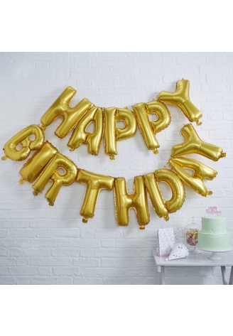 Goldene Happy Birthday Ballons | Pick & Mix ()