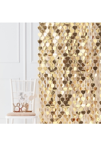 Ginger Ray GO-152 Gold Wedding Herz Backdrop ()