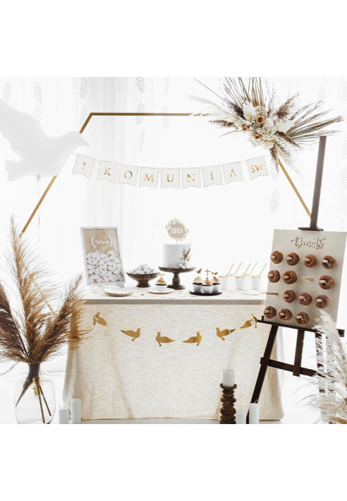 PartyDeko Gold Backdrop Frame, 2m