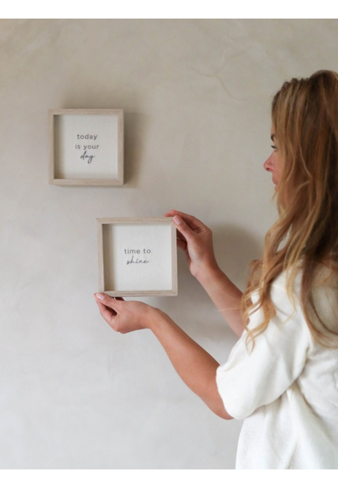 Leeff Bilderrahmen Dion 15 x 15 cm mit Stickerei 'Heute ist dein Tag' ()