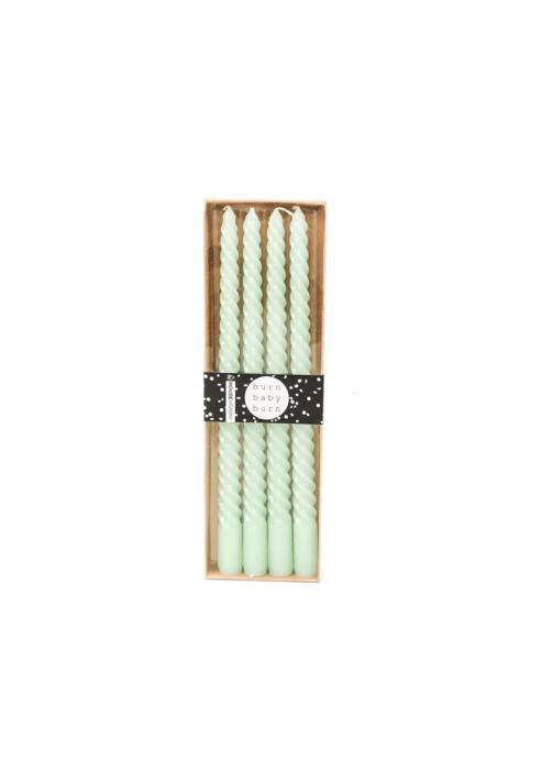 Housevitamin - Twisted candles - Set von 4 - Grün - 20cm ()