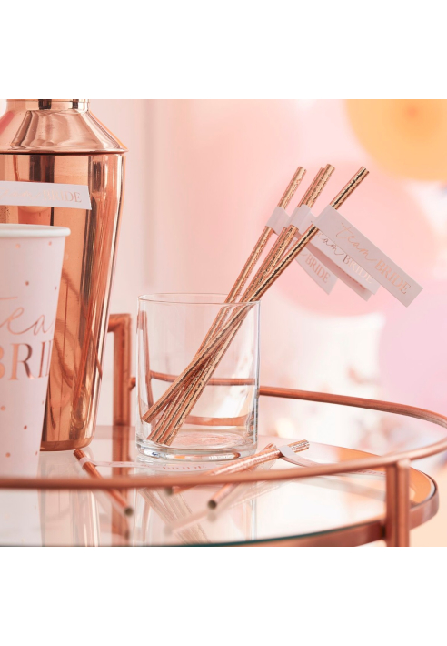 Ginger Ray HN-825 Blush Hen Strohhalme ()