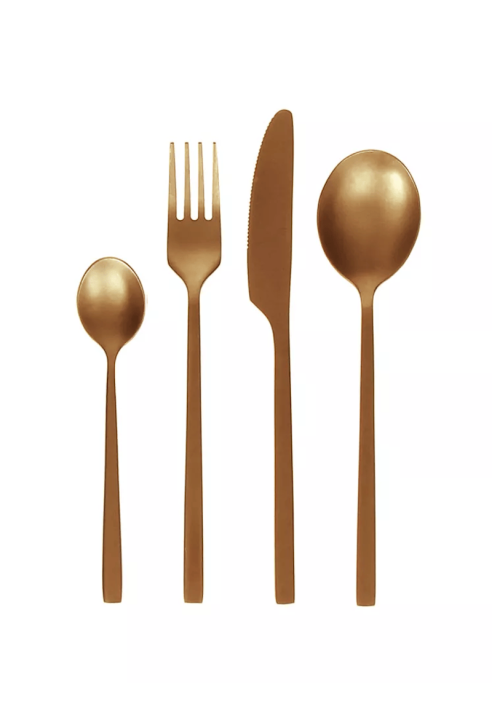 POMAX – OSAWA – Besteckset 16-teilig 18/10 – Edelstahl – Kupfer ()