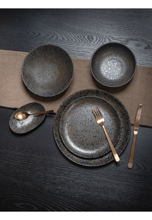 POMAX – OSAWA – Besteckset 16-teilig 18/10 – Edelstahl – Kupfer