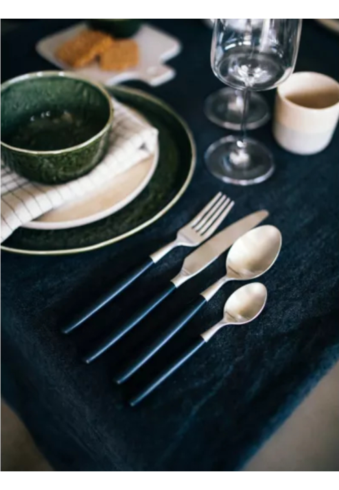 Pomax RENOIR – Besteckset 16-teilig 18/10 – Edelstahl – Schwarz