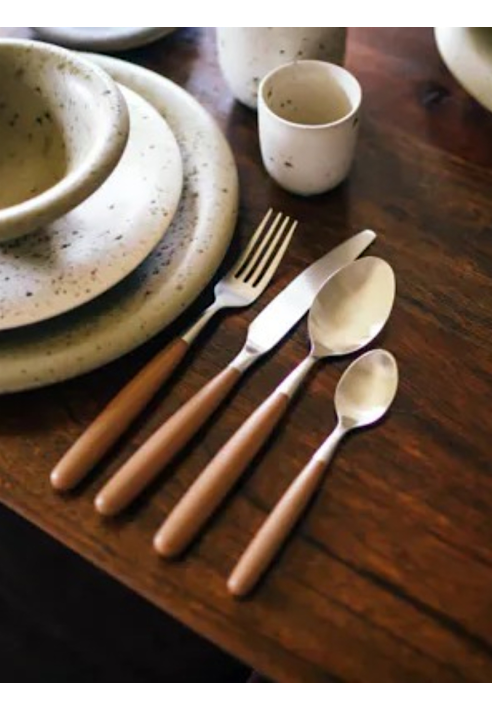 Pomax RENOIR – Besteckset 16-teilig 18/10 – Edelstahl – Braun