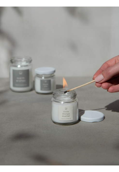 Leeff 18611 Glaskerze S – Kleine Dinge zählen Weiß