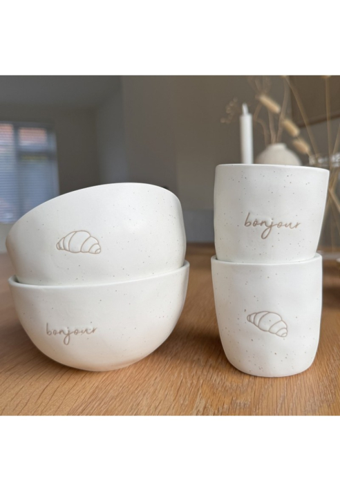 Leeff Tassen-Set Croissant und Bonjour, 2er-Set ()