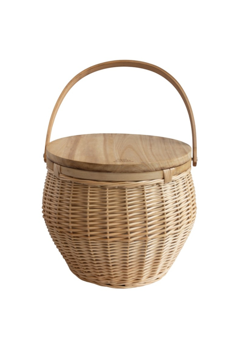 Leeff Picknickkorb Peppe mit isoliertem Innenraum und Deckel als Servierbrett