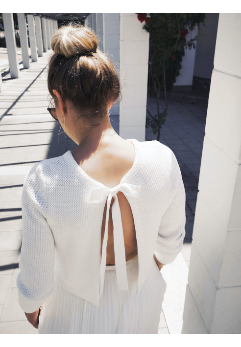 Forever & Eva Brautpullover mit Schleife P5344 ()