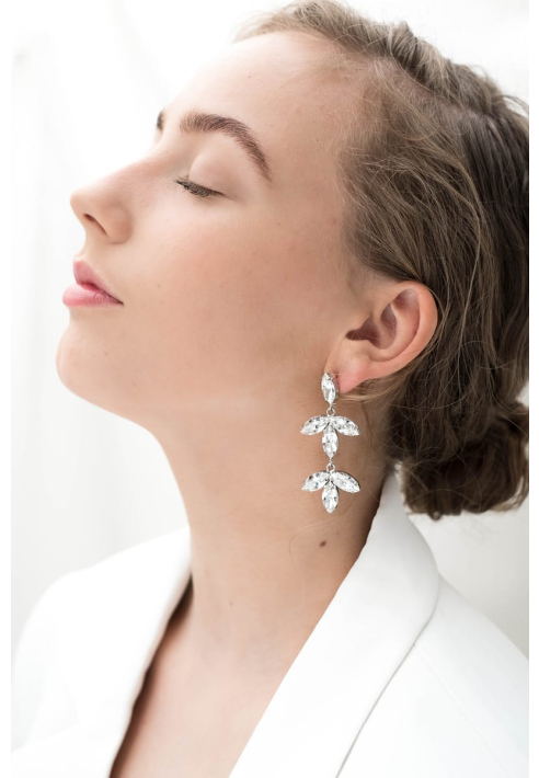 Abrazi Notch Swarovski Ohrringe Silber