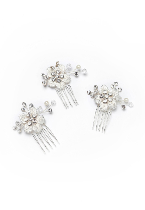 Poirier Haarkamm Hochzeit BB-420 Silber