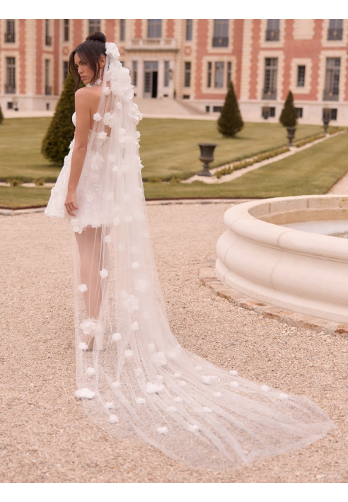 Bianco Evento S546 – Brautschleier aus weichem Tüll, elfenbeinfarben, 300 cm