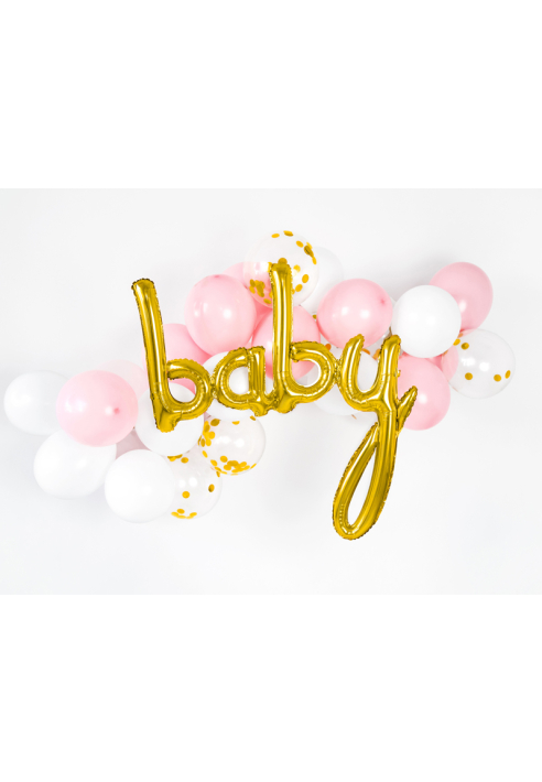 PartyDeko Folienballon Baby Gold ()