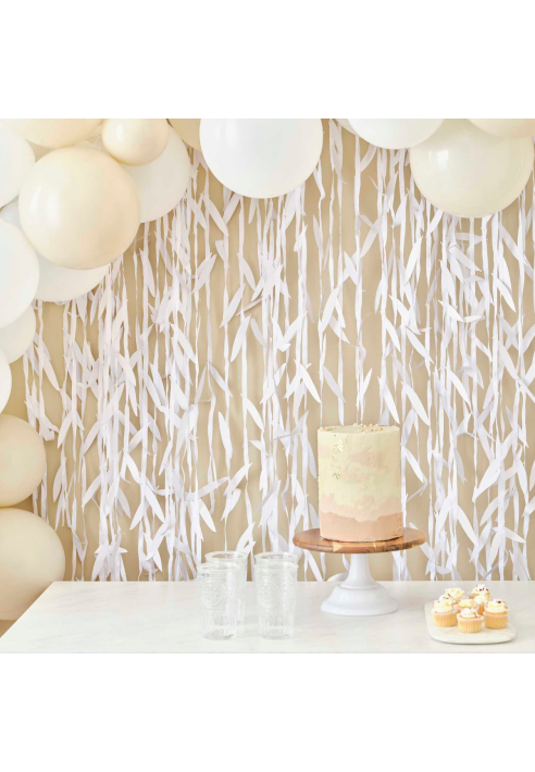 Ginger Ray BRA-336 Weiß Blätter Backdrop ()