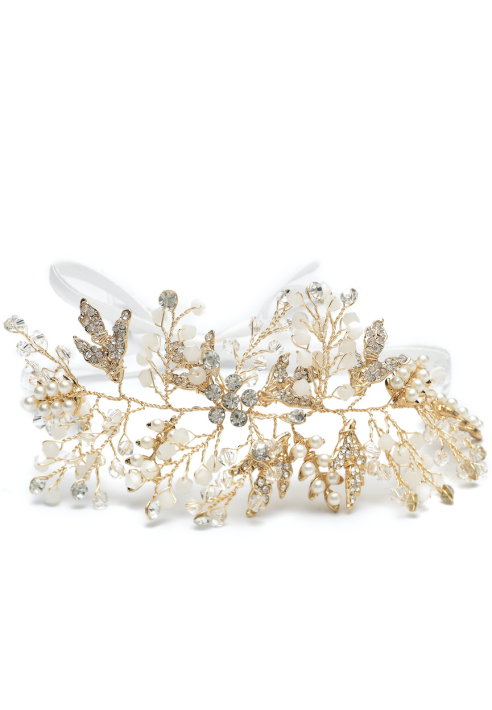 Abrazi Haarband Hochzeit HB-TREE Gold