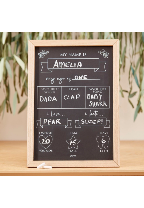 Ginger Ray BAB-105 Botanical Baby Milestone Tafel ()