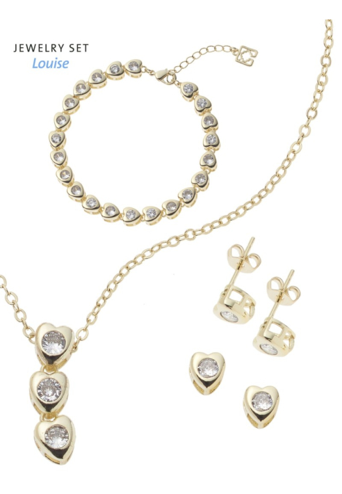 Poirier JS-002 Brautschmuck Set Louise Gold