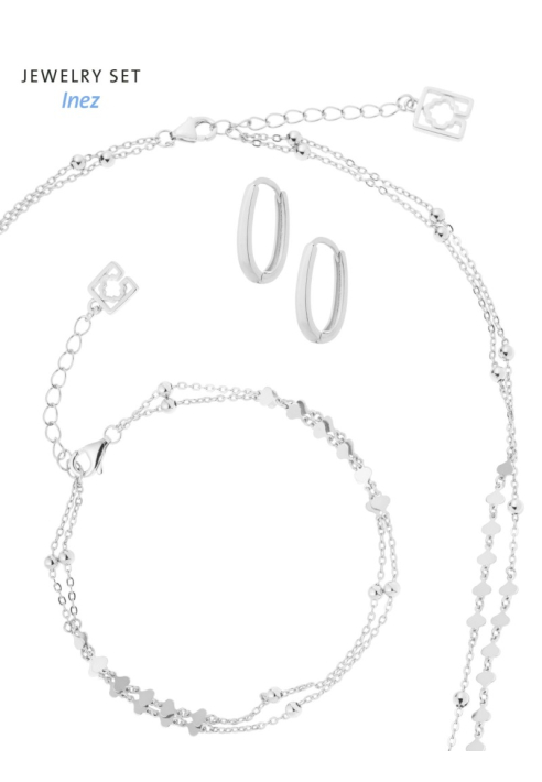 Poirier JS-003 Brautschmuck Set Inez Silber ()