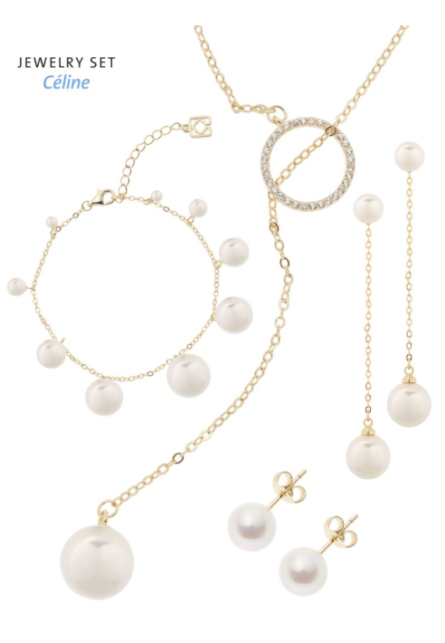 Poirier JS-005 Brautschmuck Set Céline Gold