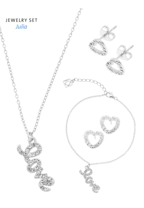 Poirier JS-009 Brautschmuck Set Julia Silber