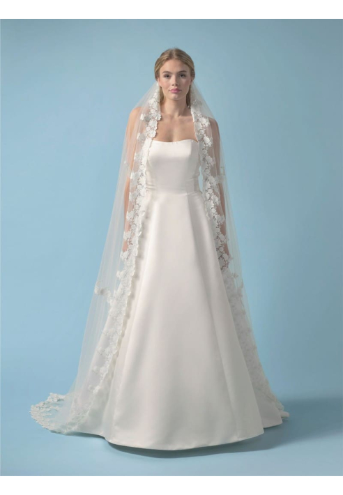 Poirier S439-280-SOFT Schleier Gestickte Blumen - 280 cm ()