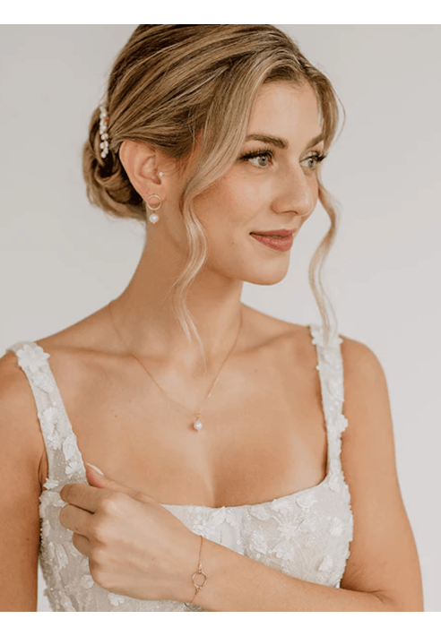 Perlenbräute Toni Brautschmuck Set Rosegold ()